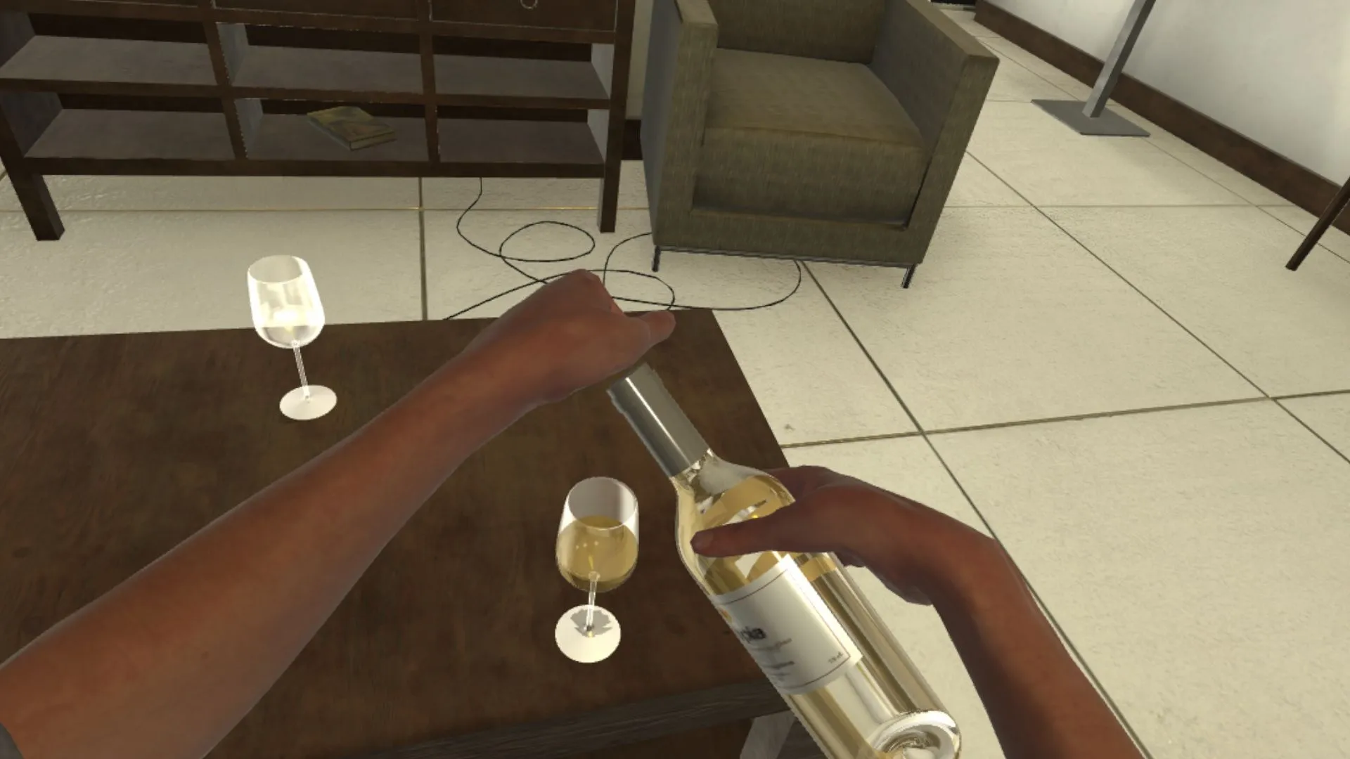 Alcool et accessoires sur une table d’appartement