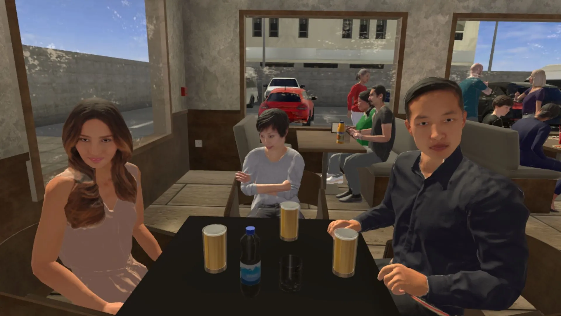 Tentación de alcohol en un bar