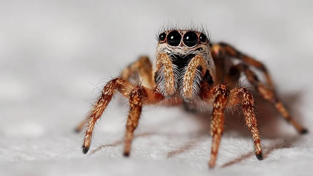 Nahaufnahme einer Springspinne