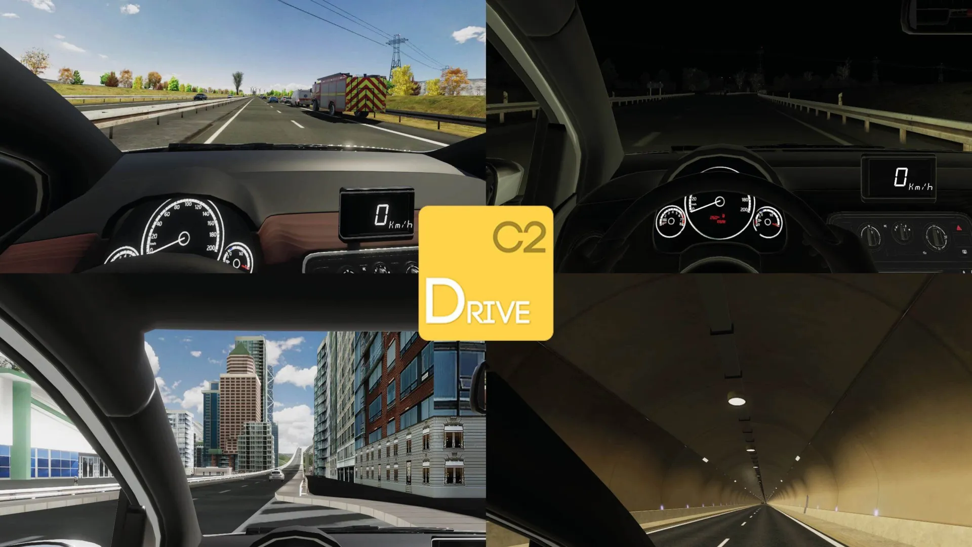 Montage de simulations de conduite C2Drive