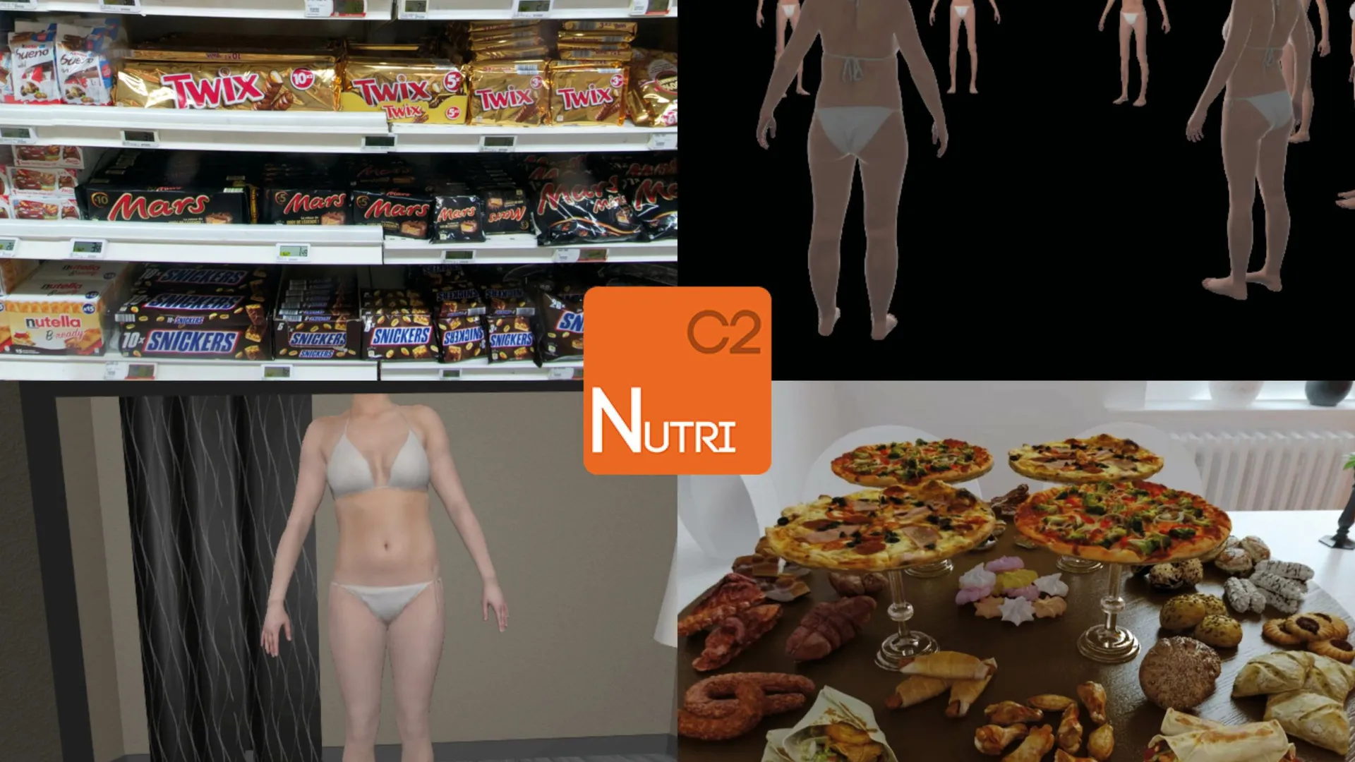 Montage d’aliments et de silhouettes pour le programme C2Nutri