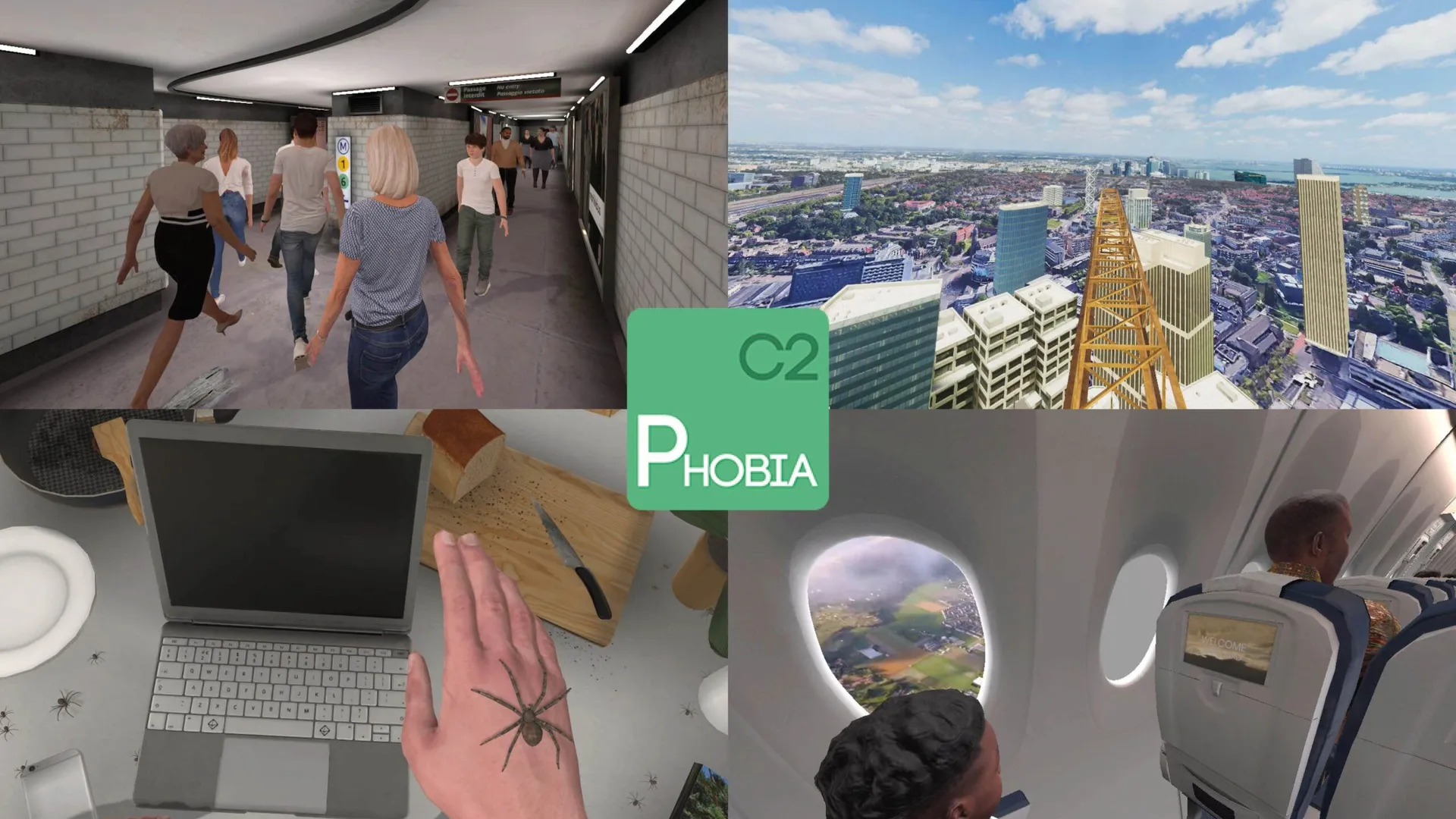 Montaje de escenas terapéuticas C2Phobia en realidad virtual