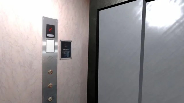 Enger Innenraum eines leeren Aufzugs in Virtual Reality