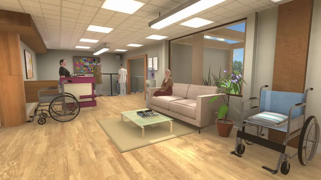 Hospital room designed for a disorientation simulation