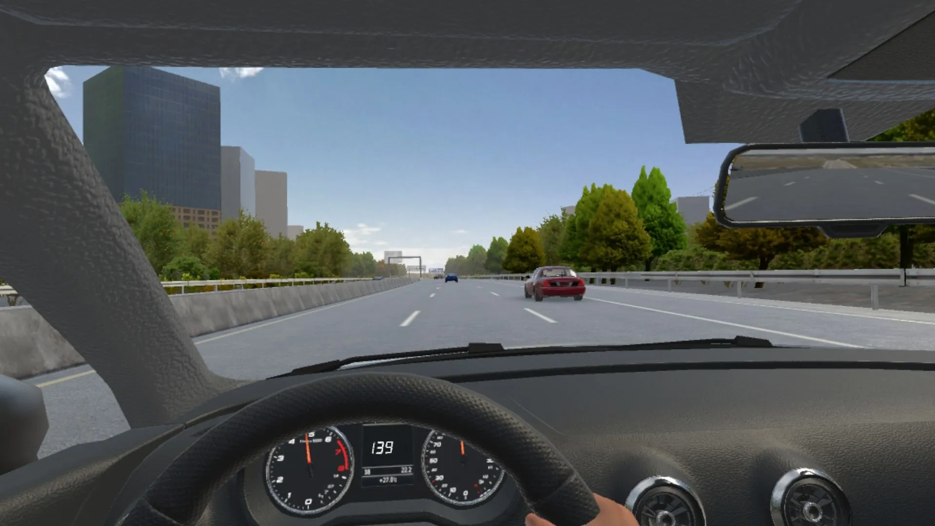 Long trajet sur autoroute vu depuis le volant