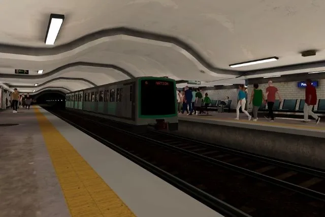 Andén de metro poco concurrido