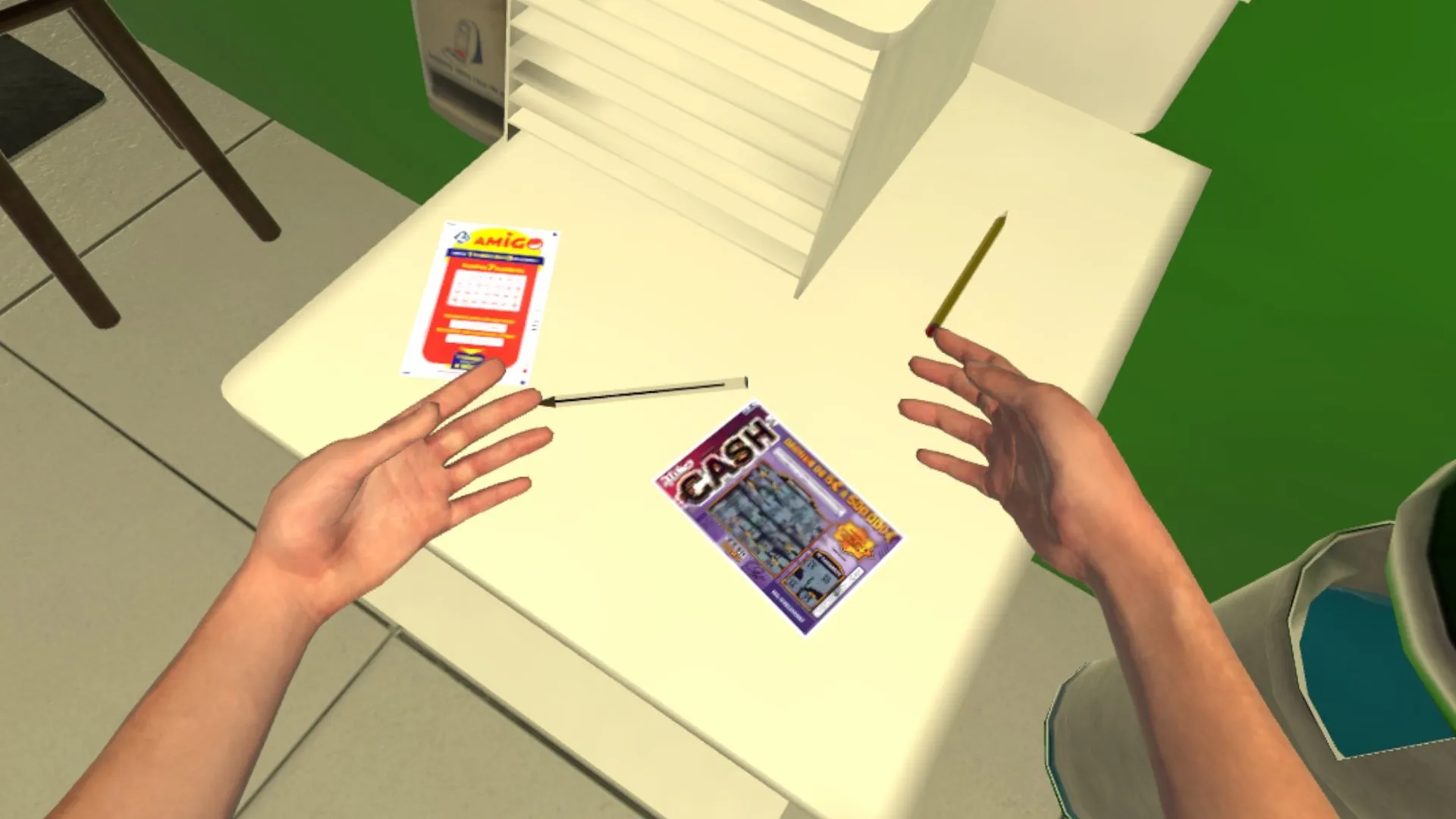 Lotterieverkaufsstelle in einer virtuellen Simulation