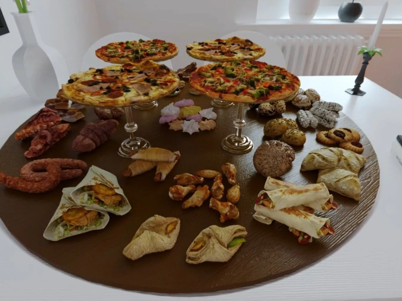 Platter filled with a varied assortment of snacks