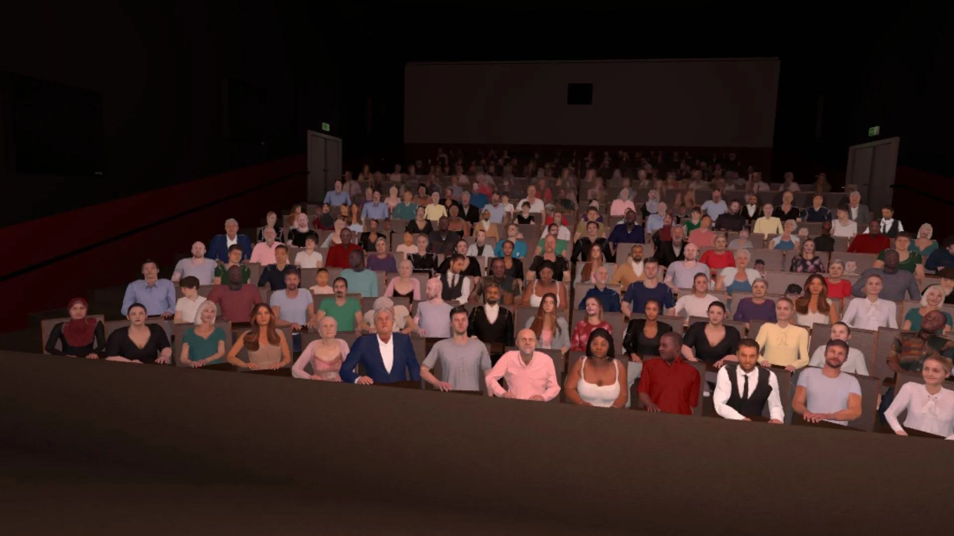 Público inquieto en un anfiteatro visto desde el escenario