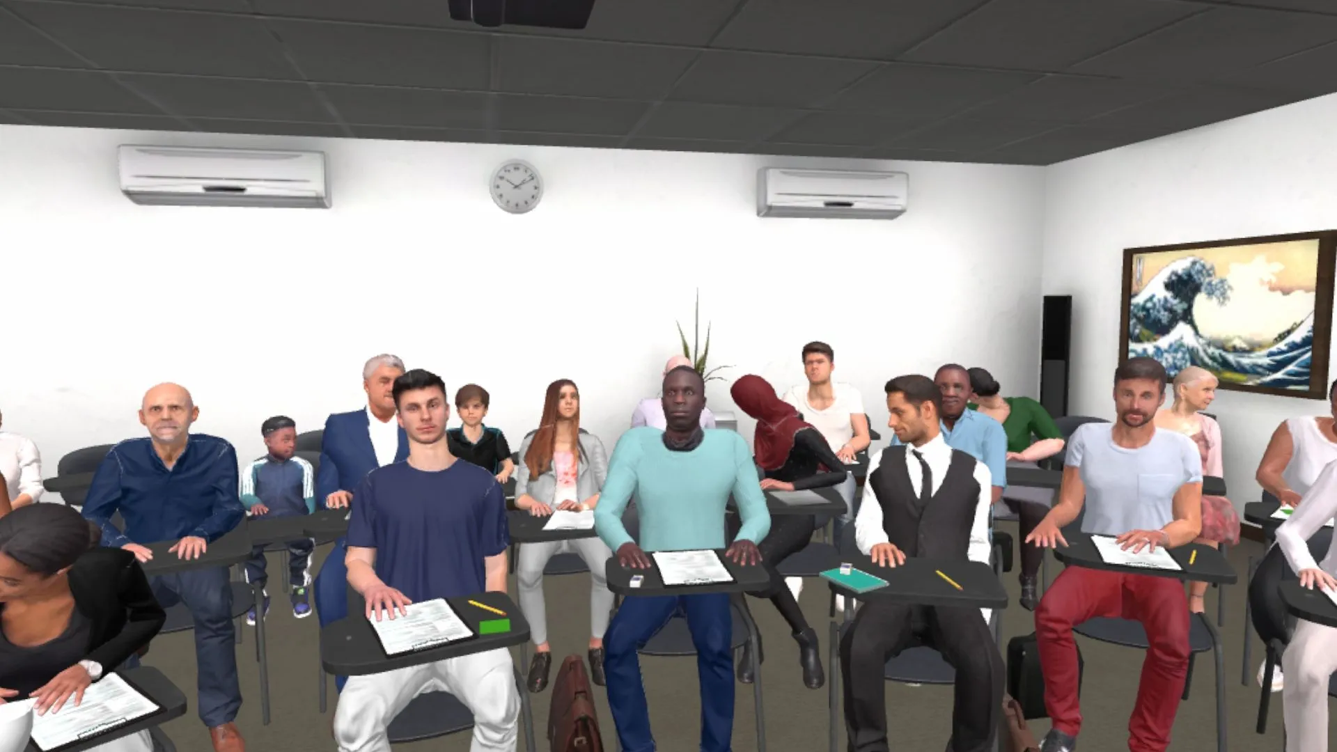 Público poco atento en una sala de conferencias