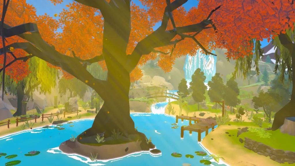 Rivière paisible bordée d’arbres aux couleurs d’automne