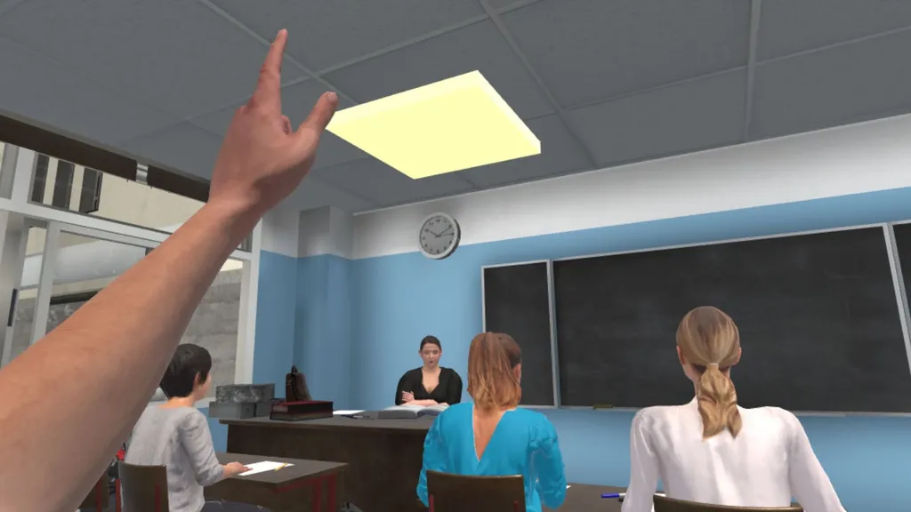 Schüler meldet sich in einem virtuellen Klassenzimmer