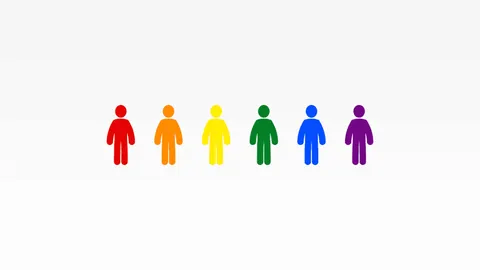 People icons in rainbow colors