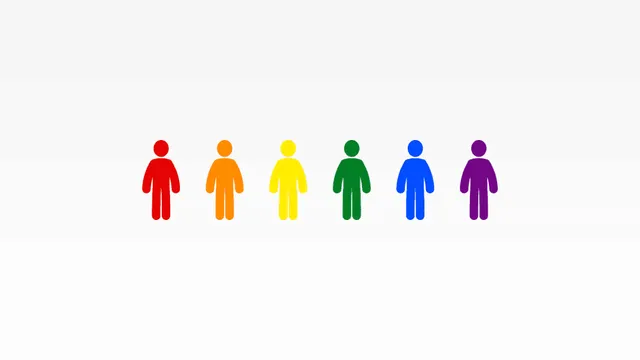 Personensymbole in Regenbogenfarben