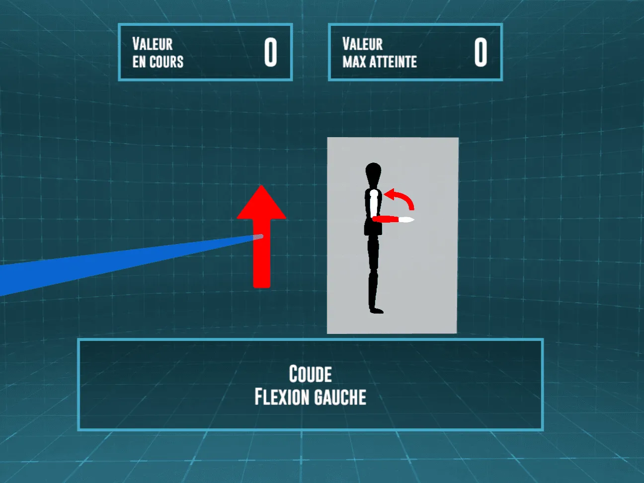 Virtuelle Übung zur Beugung des linken Ellenbogens