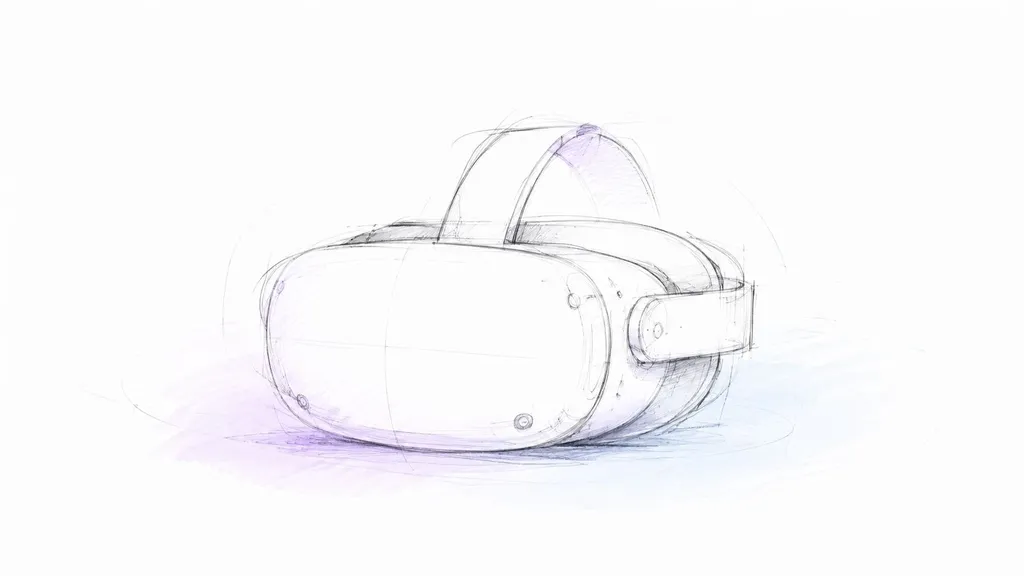 Bleistiftskizze eines Virtual-Reality-Headsets